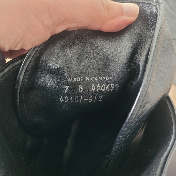 Vintage 80's black genuine leather mid calf boots Size 7 - Picture 10 of 16